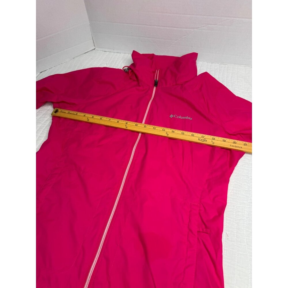 NWOT Columbia Woman Pink Windbreaker Hooded Travel Zip Up Jacket SZ L - Picture 14 of 15